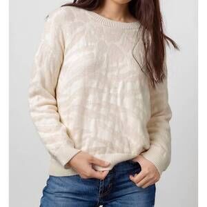 NEW RAILS chance sweater animal print sweater in ivory